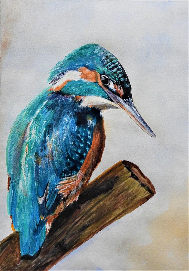 Mrs. Kingfisher Painting by Betty-Anne McDonald
