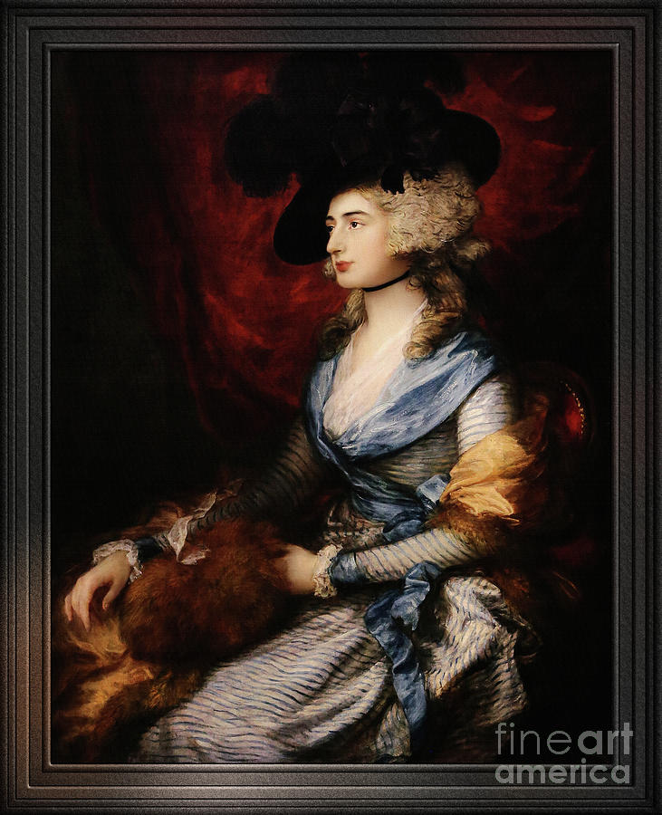 Mrs Siddons by Thomas Gainsborough Fine Art Old Masters Reproduction Painting by Rolando Burbon