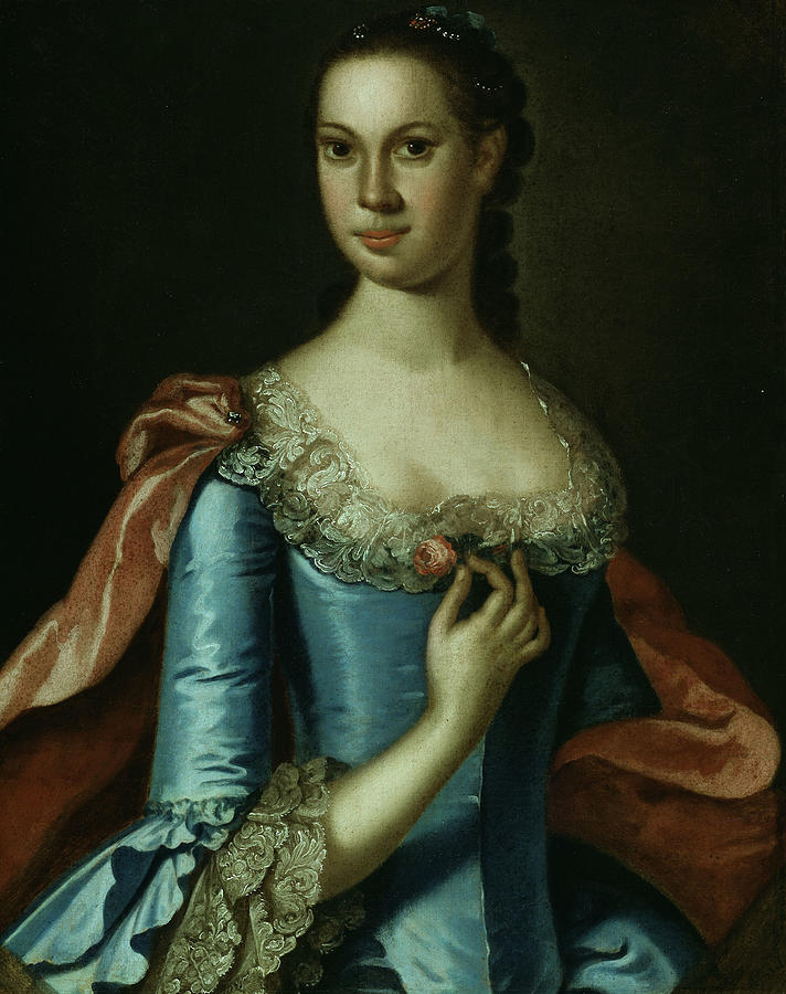 Mrs. William Carmichael Painting by John Hesselius