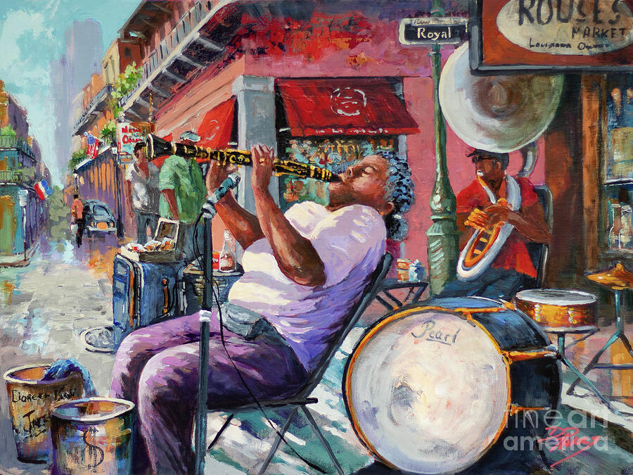 New Orleans Painting - Ms. Doreens Royal Jazz by Dianne Parks