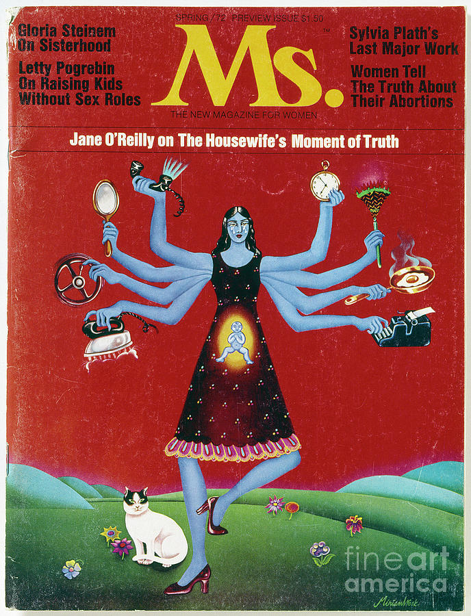 Cat Drawing - Ms. Magazine, 1972 by Granger