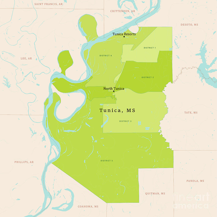 MS Tunica County Vector Map Green Digital Art By Frank Ramspott Pixels   Ms Tunica County Vector Map Green Frank Ramspott 