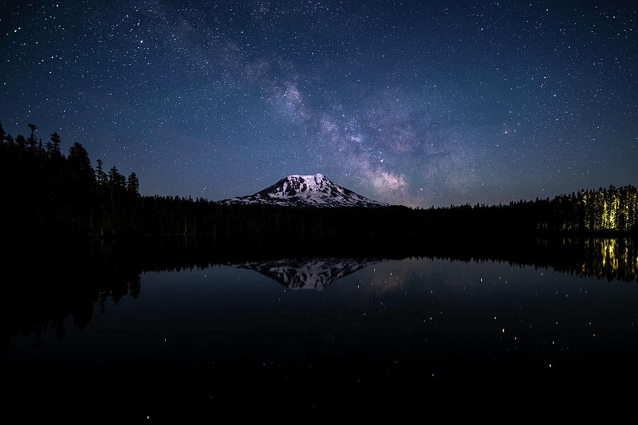 Mt. Adams and Milky Way Photograph by Yoshiki Nakamura
