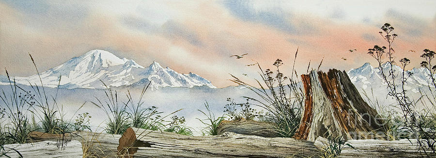 Seashore Painting - Mt. Baker Cascade Coast by James Williamson