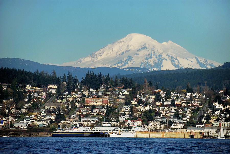 Mt Baker Over Bellingham Photograph By Curt Remington 