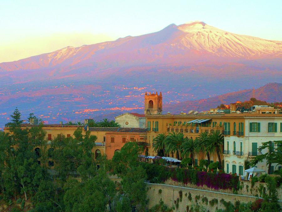 Mt. Etna from Taormina Sicily Photograph by Scott Carda