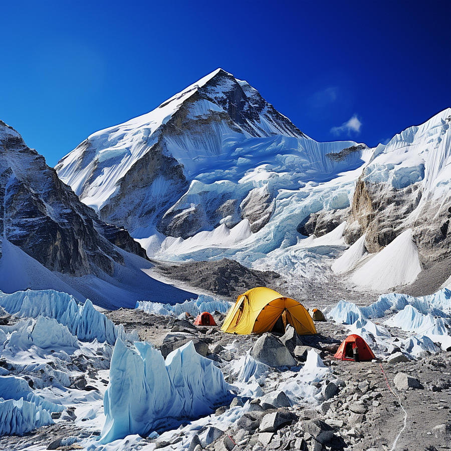 Mt Everest Digital Art - Mt Everest Base Camp by John Moore