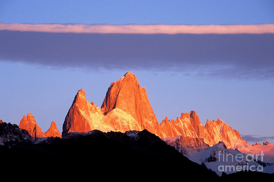 Landscape Photograph - Mt FitzRoy at dawn Patagonia Argentina by James Brunker