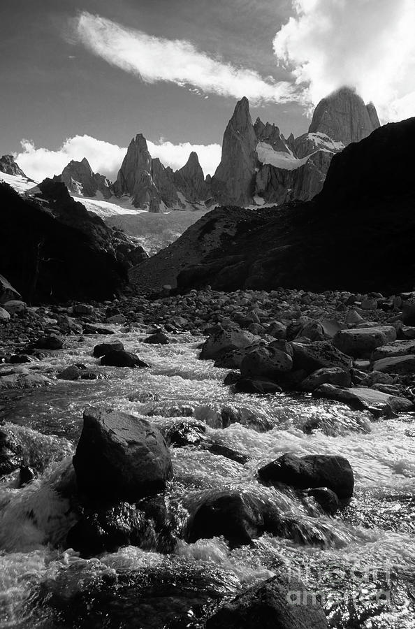 Mt FitzRoy in Monochrome Photograph by James Brunker