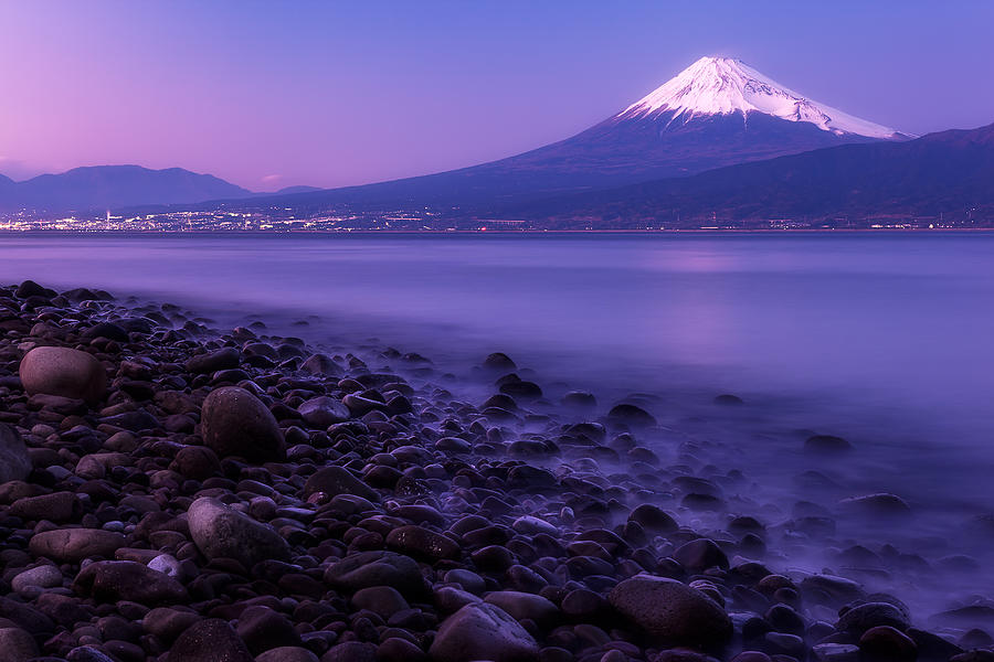 Mt. Fuji Across The Sea At Twilight Photograph by Isogawyi