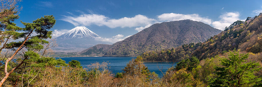 Mt Fuji from Lake Motosu Photograph by Brad Brizek Mt Fuji from Lake Motosu Photograph by Brad Brizek