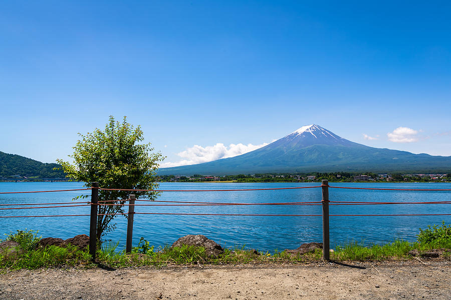 Mt. Fuji Japan volcano mountain at summer day with blue sky Photograph by TwilightShow