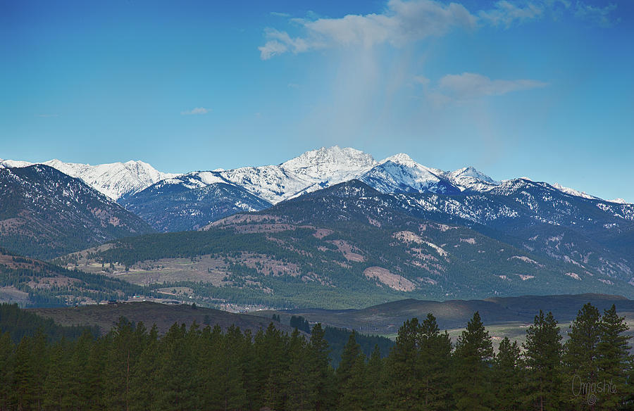 Mt Gardner in the Spring from Sun Mountain Trails by Omashte Photograph by Omaste Witkowski