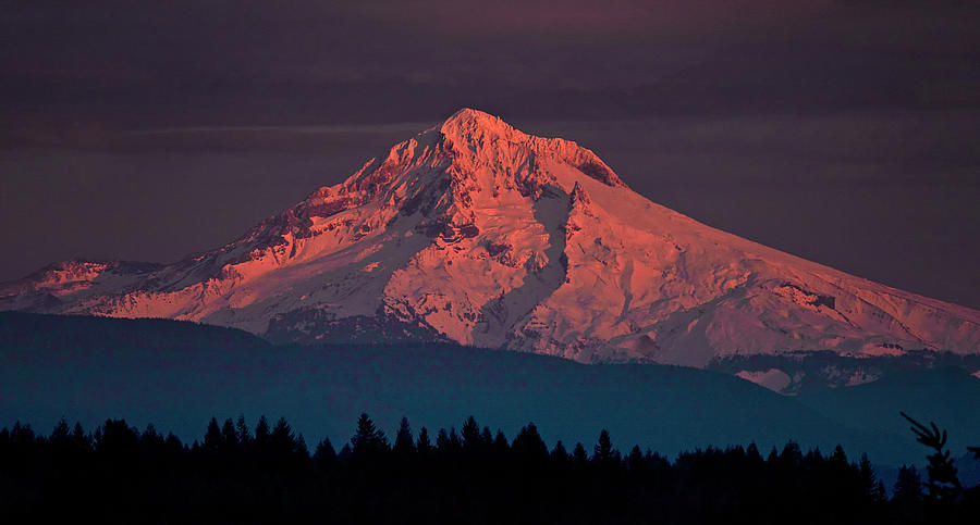 Sunset Photograph - Mt. Hood Alpenglow by Rod Stroh