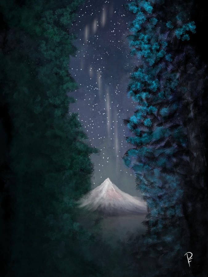 Mt. Hood Nightfall Digital Art by Penny FireHorse