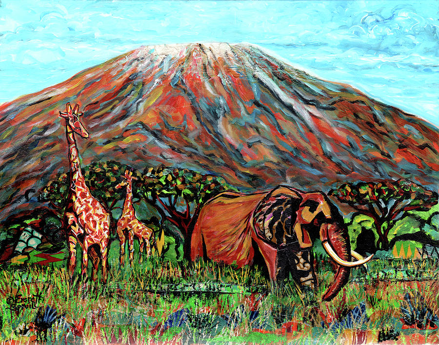 Mt Kilimanjaro Mixed Media by Everett Spruill