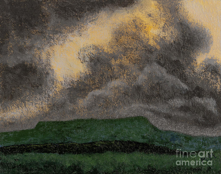 Mt Magazie Summer Storm Painting by Garry McMichael