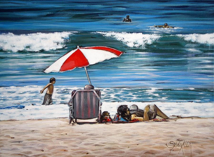 Mt Maunganui Beach 130109 #1 Painting by Sylvia Kula