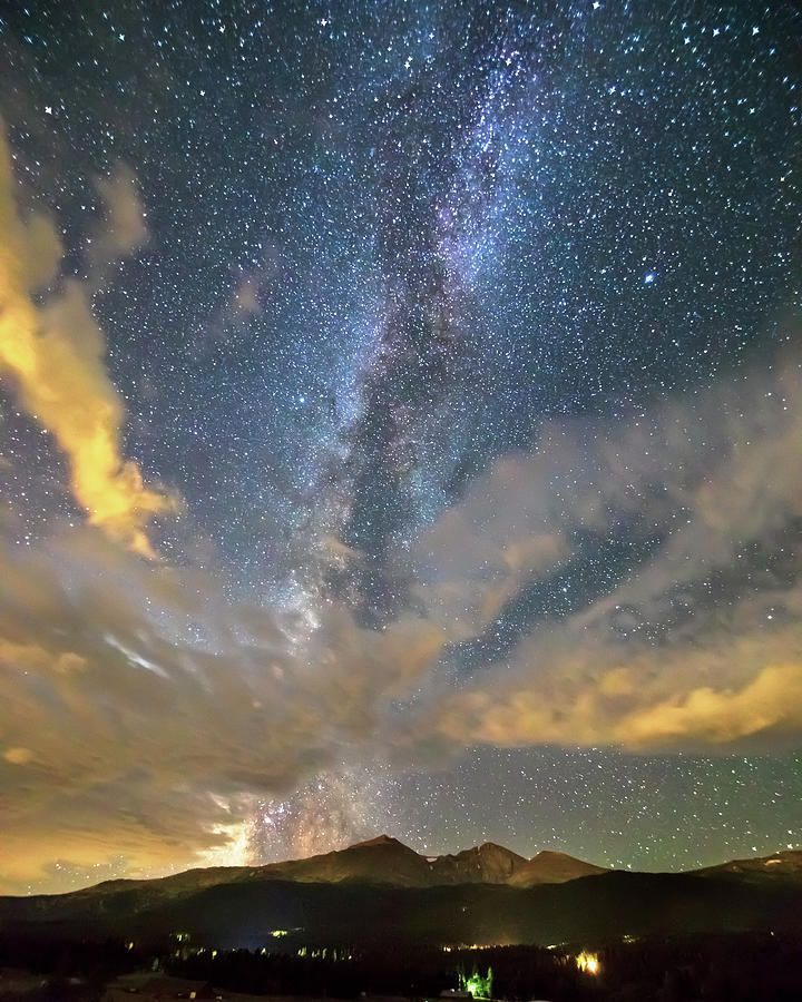 Mt Meeker And Longs Peak Milky Way Wings Photograph