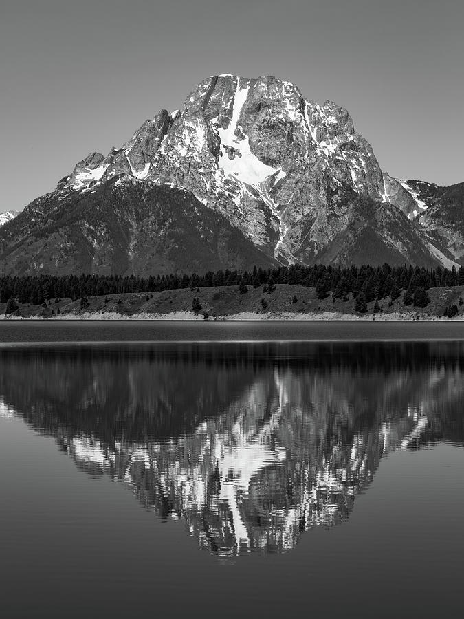 Mt Moran Reflection B/W Photograph by James Marvin Phelps