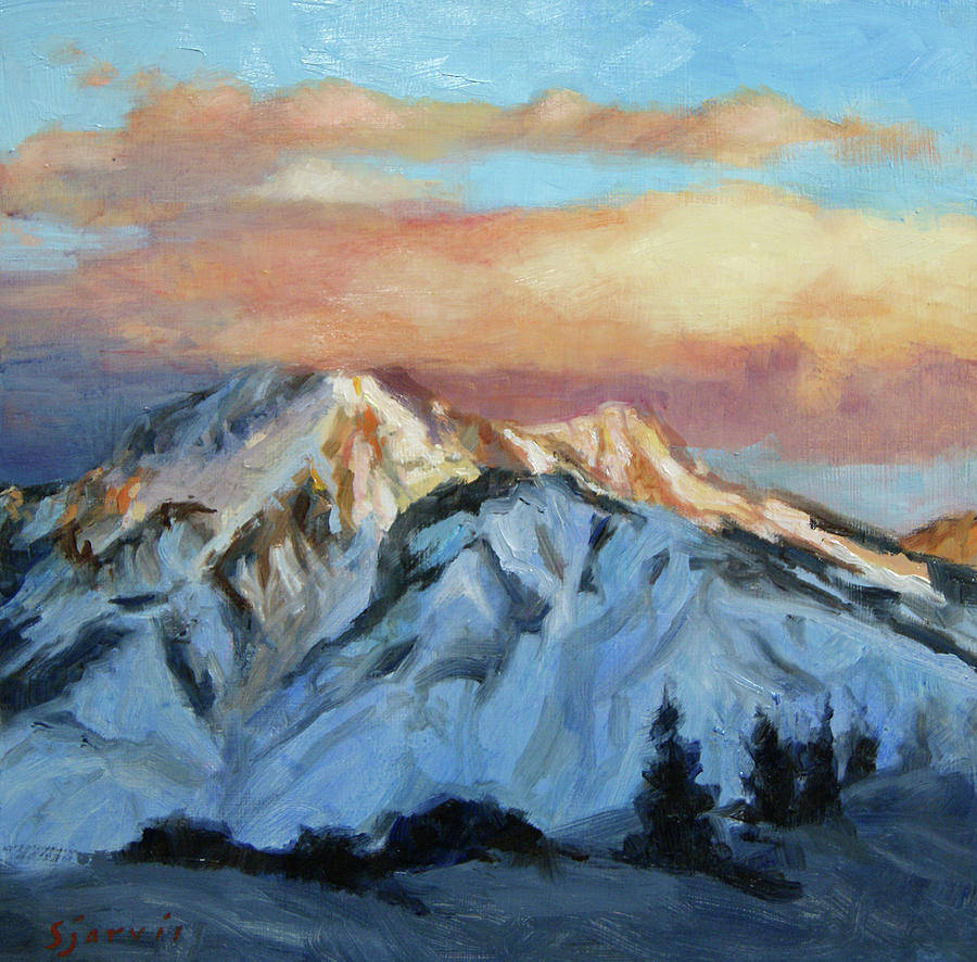 Winter Painting - Mt. Olympus by Susan N Jarvis