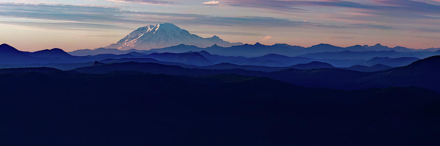 Mt Rainier and the Misty Cascades Photograph by George Shubin - Fine ...