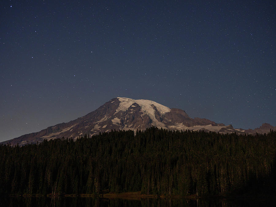 Mountain Photograph - Mt Rainier At Night by Doug Ash