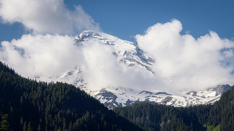 Mt. Rainier Emerging Photograph by Gary Geddes