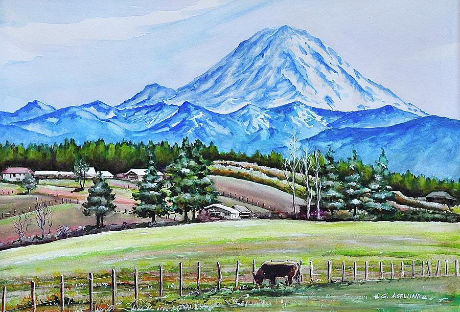 Mt Rainier Painting by Gertrudes Asplund