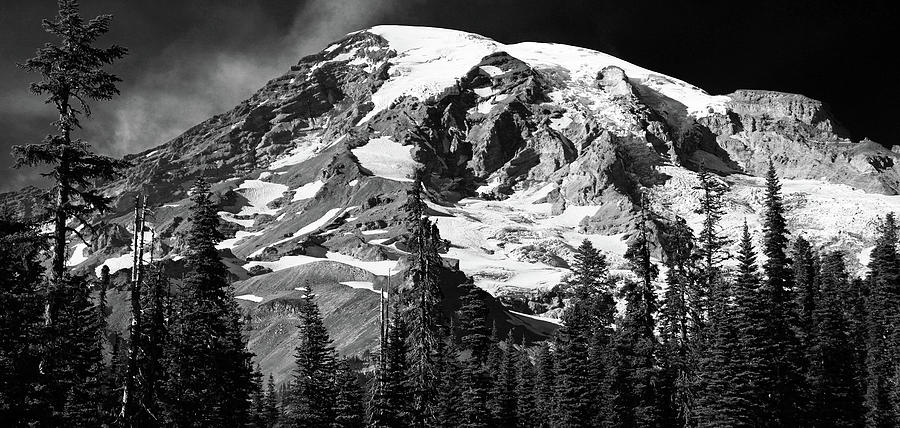 Mt Rainier Monochrome Photograph By Jon B Martinson 