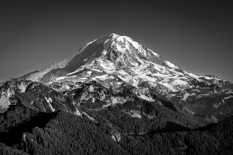 Mt. Rainier Monochrome Photograph by Kevin Thompson - Fine Art America