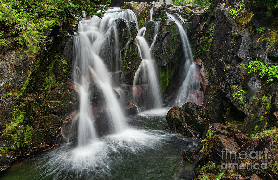 Waterfall Photograph - Mt. Rainier Waterfalls 2.0865 by Stephen Parker