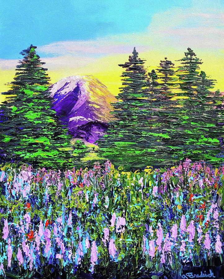 Mt Ranier Painting by Ann Frederick