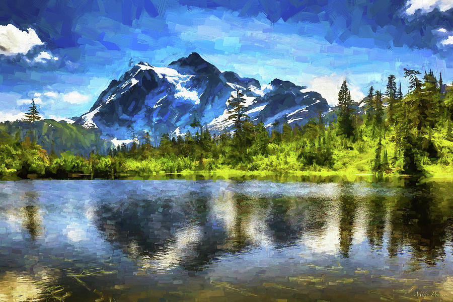 Mt. Shuksan and picture Lake 87 Painting by Mike Penney - Fine Art America