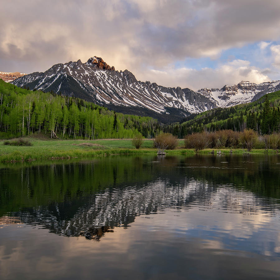Mt Sneffels Reflection Photograph by Angela Moyer