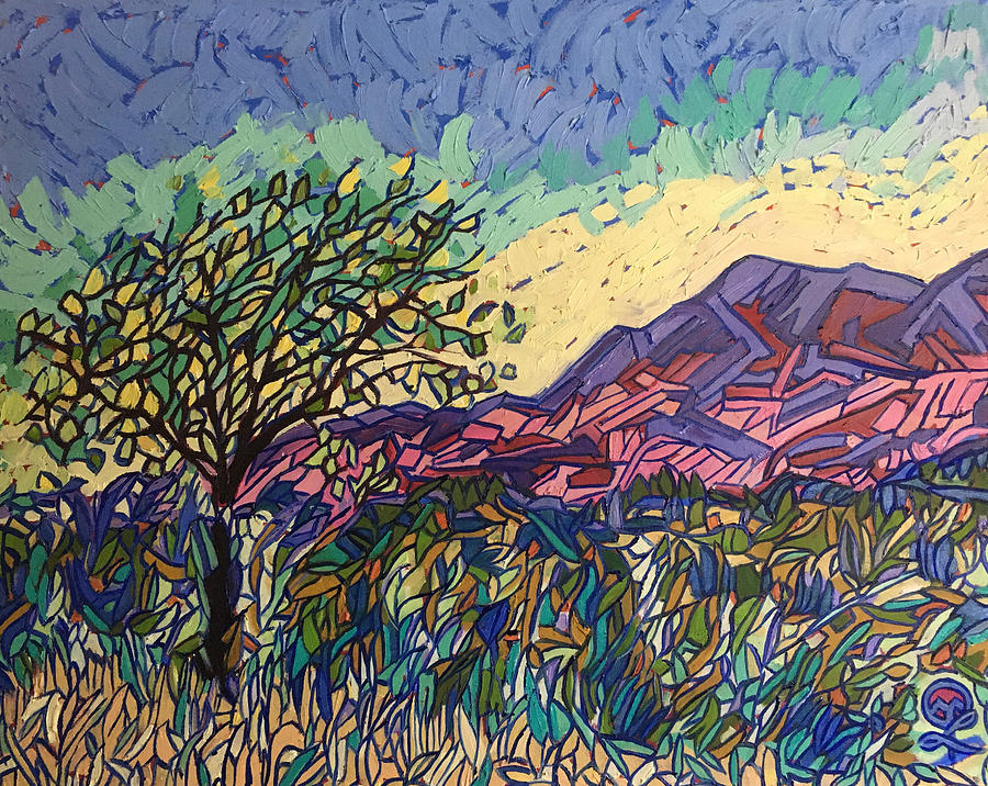Mt St Helena from Petrofied Forest Rd, Calistog Painting by Therese Legere
