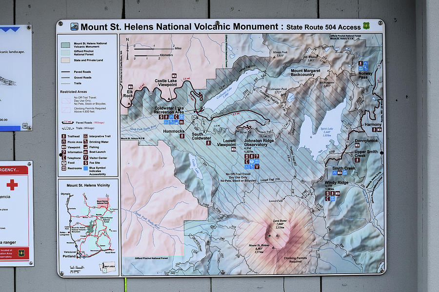 Mt. St. Helens Map Photograph by Curtis Boggs