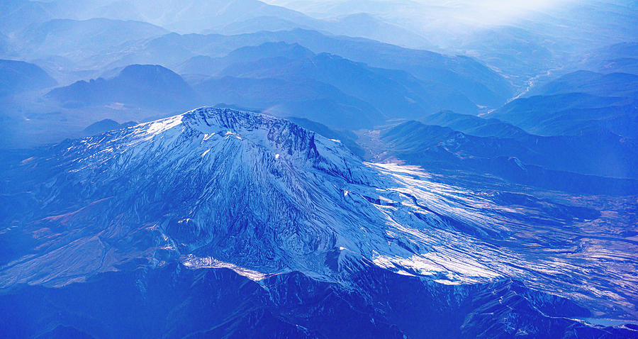 Mt St Helens on Seattle to San Diego Flight Photograph by Tommy Farnsworth