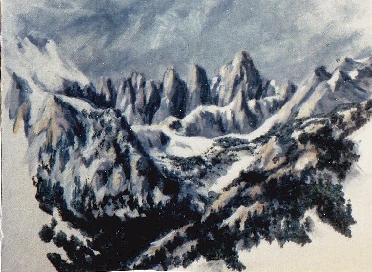 Mt. Whitney in Winter Painting by Kerry Powell - Fine Art America