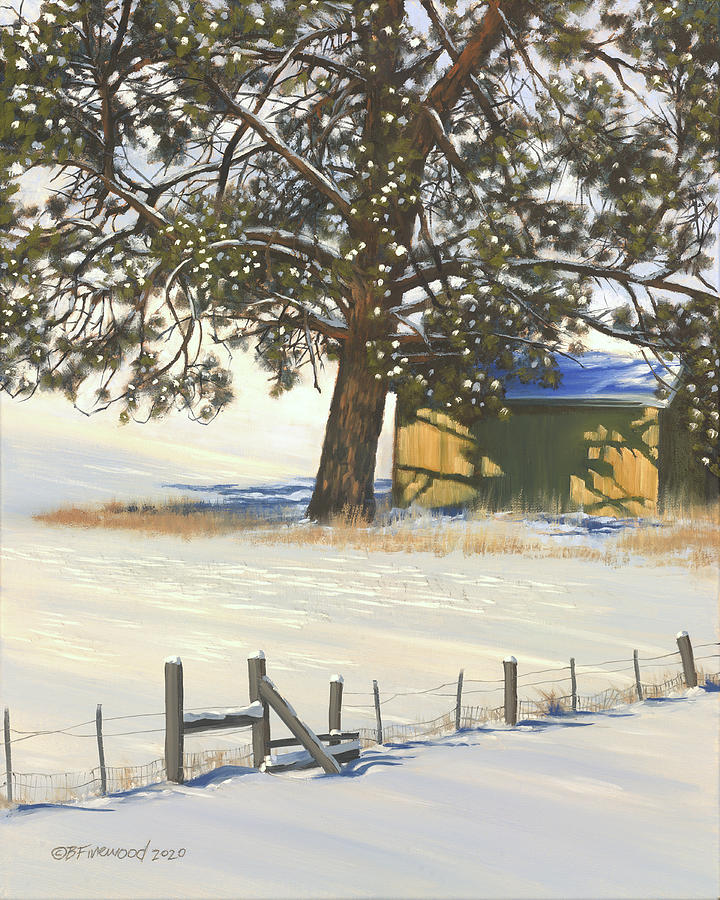 Winter Painting - MT Winter- Highway 37, Eureka by Bill Finewood