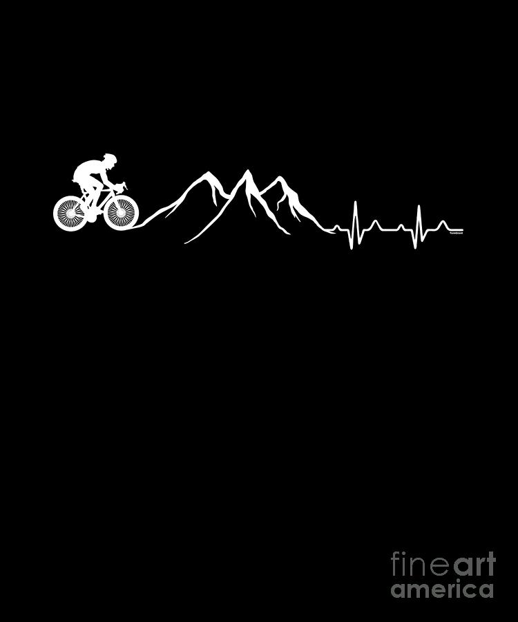 MTB Mountain Bike Bicycle Biker Gift Cyclist Heartbeat Fitness Digital ...