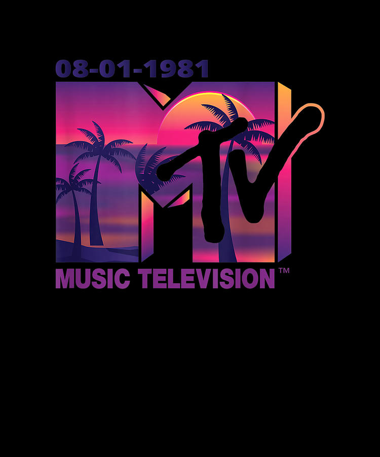 MTV Logo with Purple Palms in the Sunset Digital Art by Notorious ...