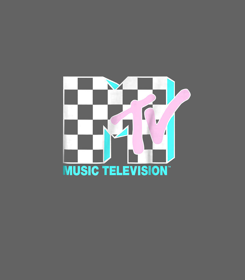 MTV Neon Checkered Logo Graphic Digital Art by Lyra Althea