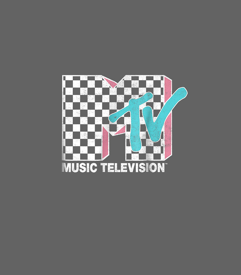 MTV Neon Distressed Checkered Logo Graphic Digital Art by Lyra Althea