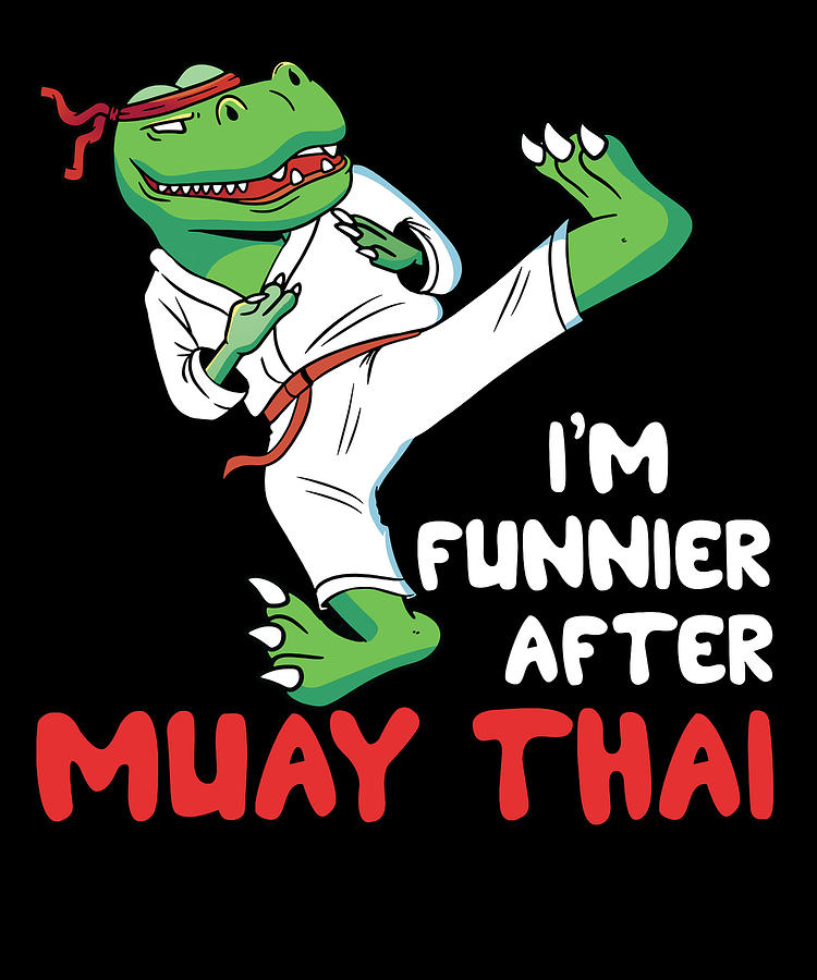 Dinosaur Digital Art - Muay Thai Coach Kickboxing Instructor Funny Martial Arts by Toms Tee Store