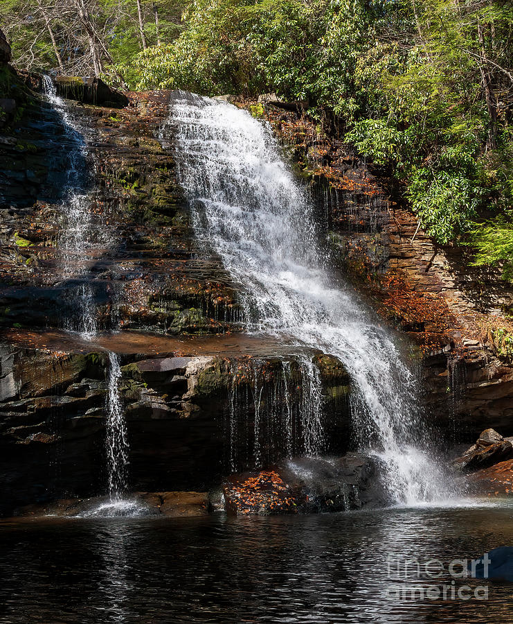 Muddy Creek Falls at Low Water at Swallow Falls State Park in western Maryland Photograph by William Kuta