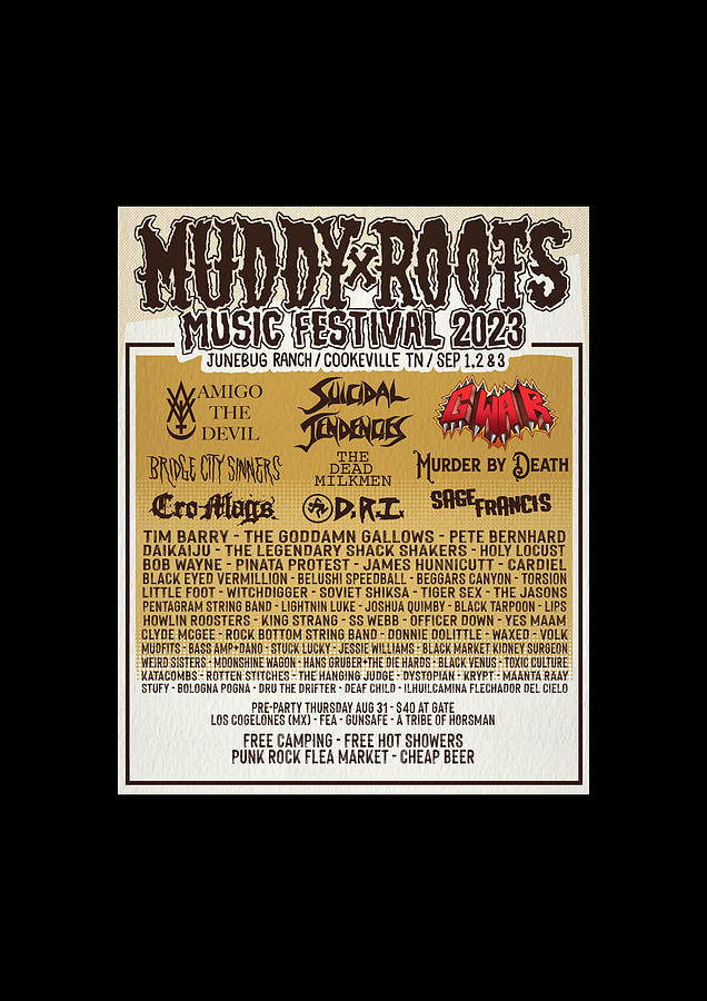 Muddy Roots Music Festival Lineup 2023 Ys11 Digital Art by Yusuf