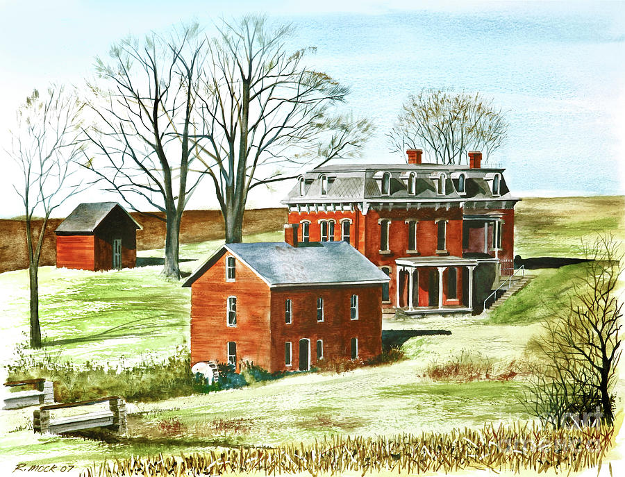 Mudhouse Mansion in Spring Painting by Rick Mock