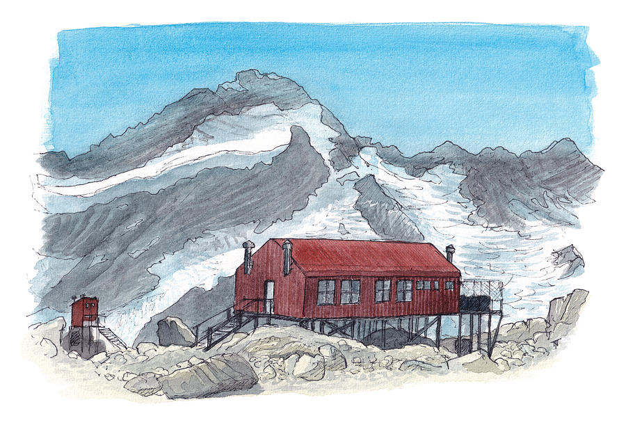 Mountain Painting - Mueller Hut 2022 by Tom Napper