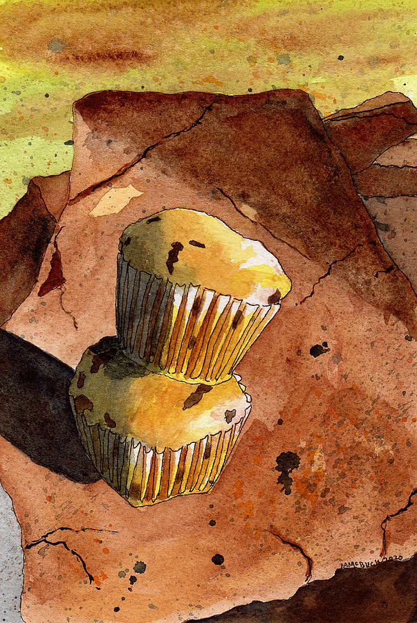 Cake Mixed Media - Muffins At Sunrise by Margaret Bucklew
